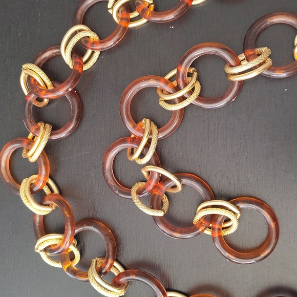 Gold And Brown Link Belt Vintage 41" Long - Picture 3 of 5